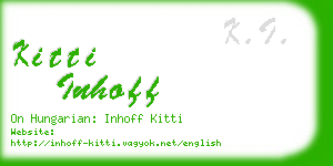 kitti inhoff business card